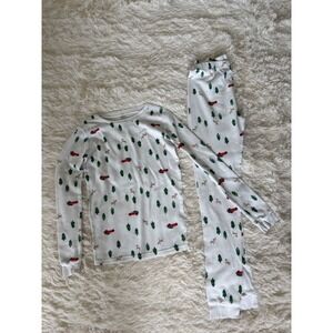 Carter's Kids Christmas Pajamas Set Size 14 Trees Reindeer‎ Red Car White